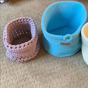 Knit organizing decorative bags